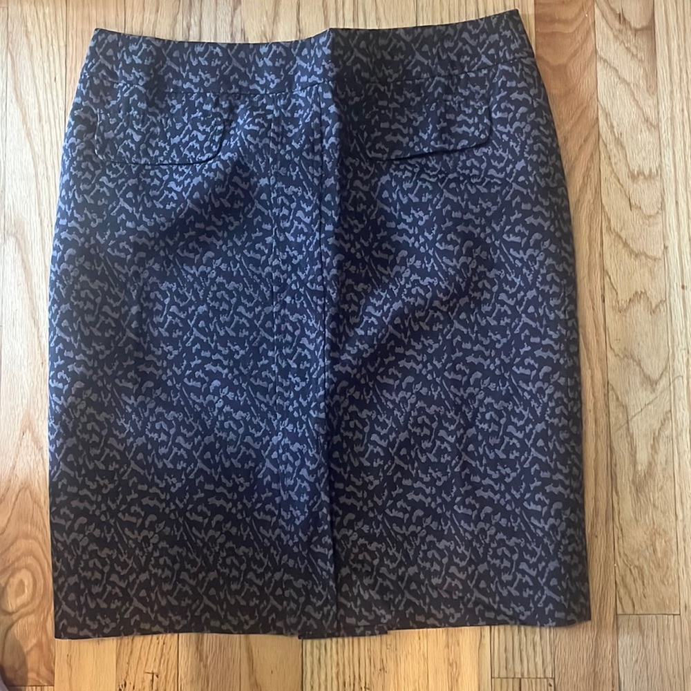 Brown with tan print pencil skirt